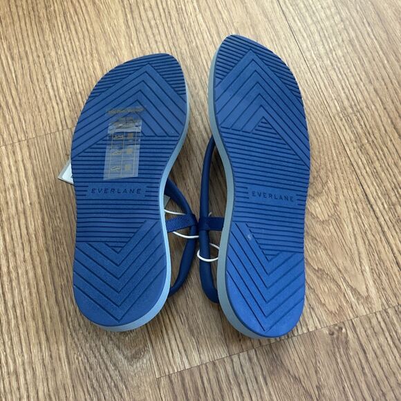 Everlane Sandals Womens 6 ReNew Lycra Swim Slingback Strappy Flipflop Aegean New - Picture 7 of 7